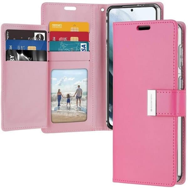 Goospery Galaxy S21 Plus Rich Diary Hot Pink Wallet Case Goospery Galaxy S21 Plus Rich Diary Hot Pink Wallet Case
